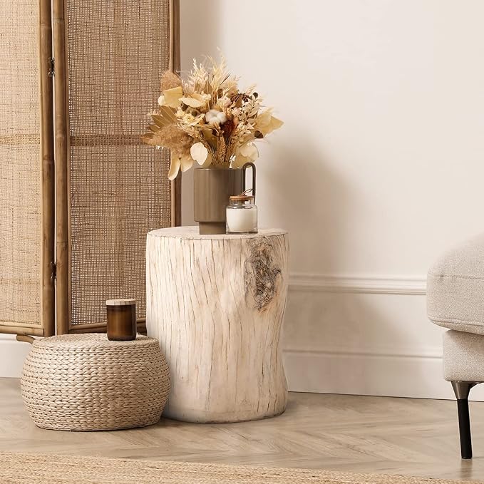 SUNBURY Stump Side Table, Concrete Side Table, Patio Faux Wooden End Table - Image 2