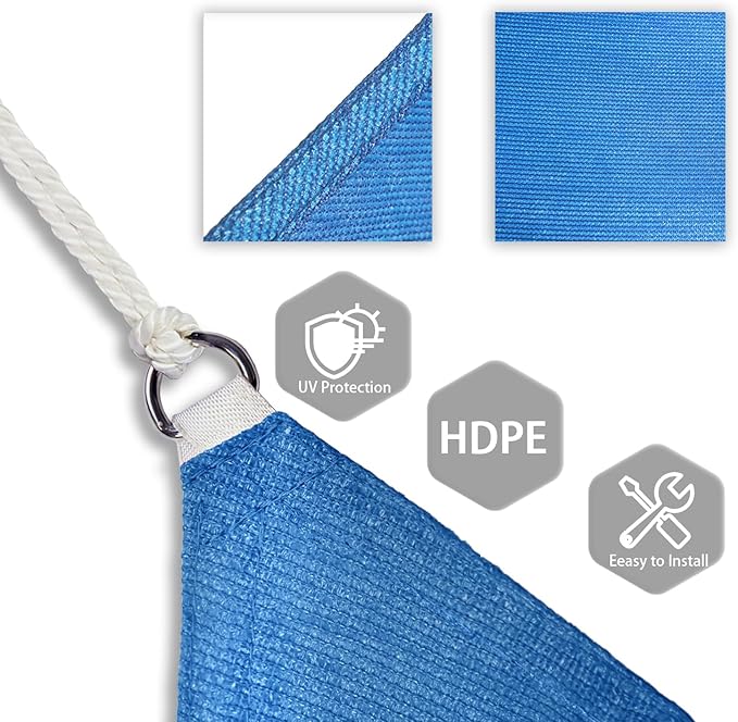 Patio Paradise 13' x 13' x 13' Sun Shade Sail Triangle Canopy Shade Cloth - Image 3