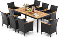 Tangkula 9 Pieces Rattan Outdoor Dining Set by TANGKULA