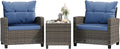 Shintenchi 3 Pieces Patio Furniture Set 3 Pieces PE Rattan Wicker Chairs by Shintenchi