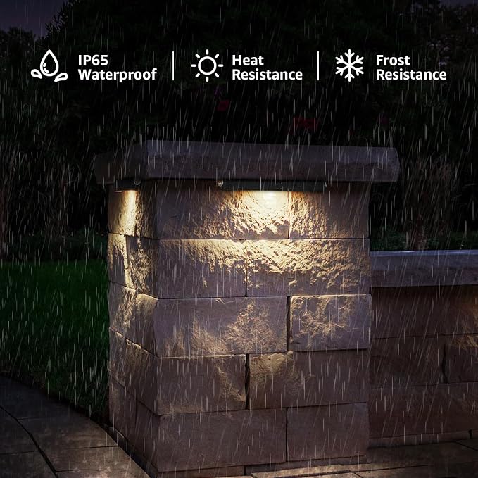 SUNVIE 12 Inch LED Hardscape Lighting 2700K Soft White Retaining Wall Lights 7W - Image 5