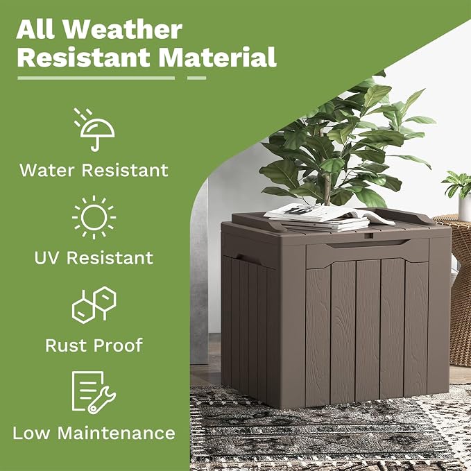 Patiowell 30 Gallon Resin Deck Box, Outdoor Storage Box - Image 3