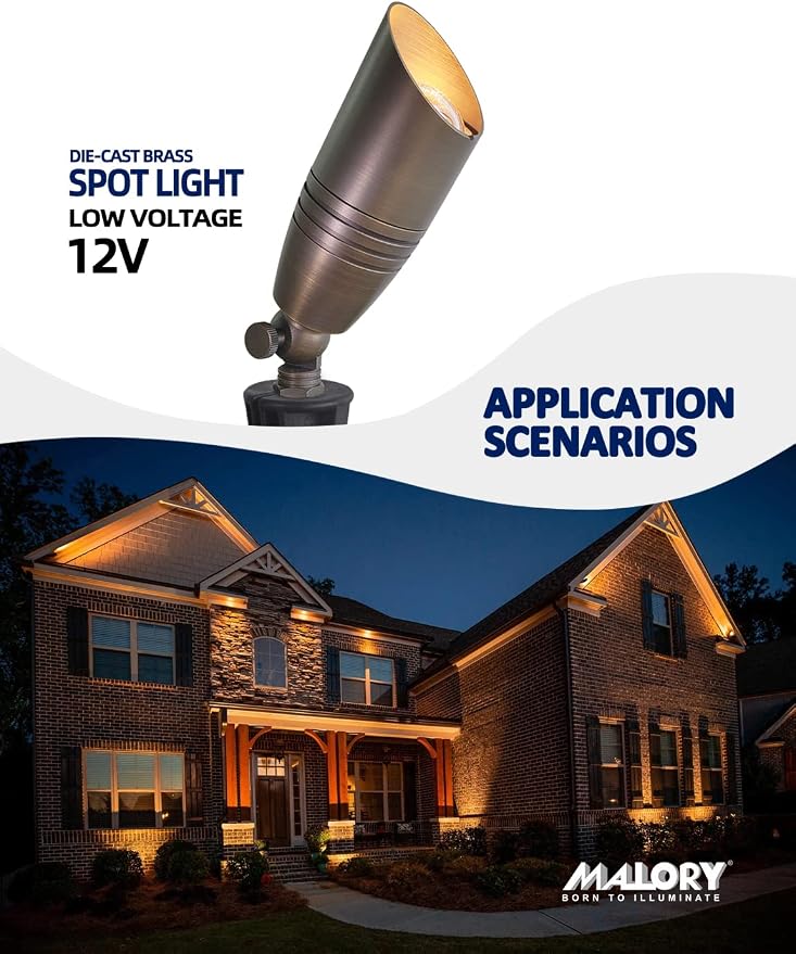 MALORY Brass Landscape Spotlights 12-Pack - Image 2