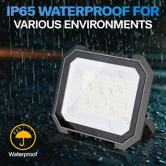 2 Pack LED Flood Lights Outdoor, 100W 10000LM Super Bright Floodlight Outside - Image 3