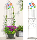 Plant Stands with Garden Trellis, 48” Metal Standing Wind Chimes Plant Pot by LEWIS%26WAYNE