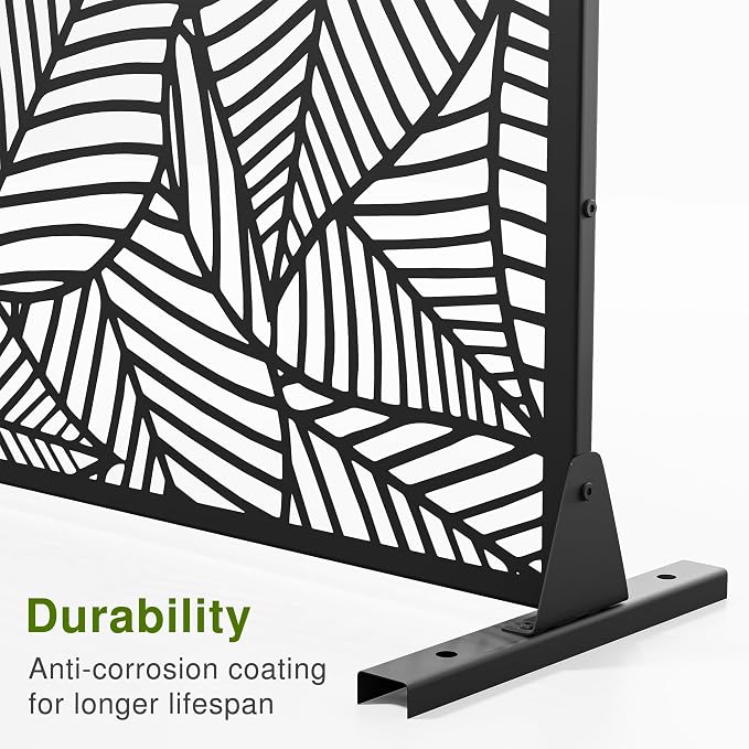 Casaphoria 72" H x 47" W Metal Outdoor Privacy Screen, Freestanding Decorative - Image 5