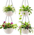 Hanging Planters for Indoor Outdoor Plants 8 and 10 Inch, 4 Packs Hanging by RooTrimmer