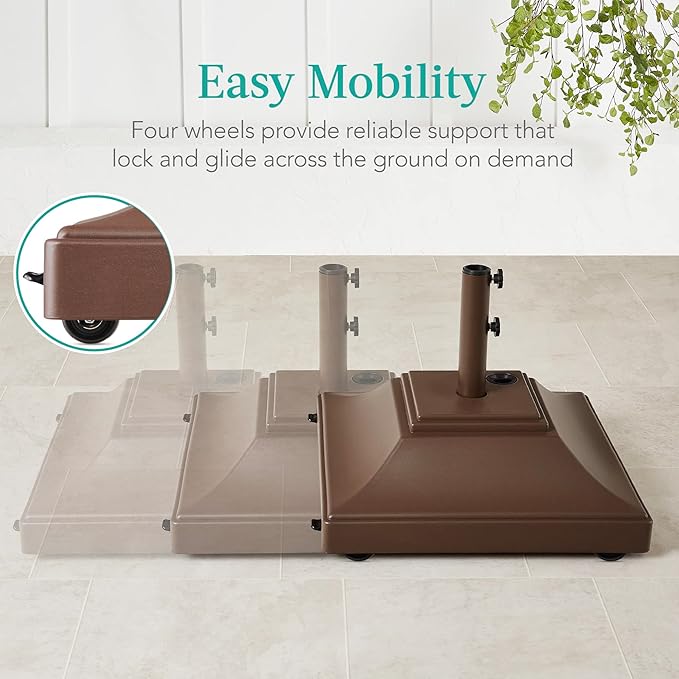 Best Choice Products Fillable Mobile Umbrella Base, Heavy Duty Base, Square - Image 2