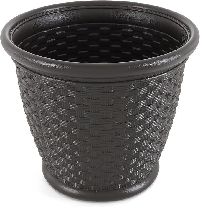 Suncast Sonora 18 Inch Lightweight Durable Plastic Wicker Decorative Flower - Image 7
