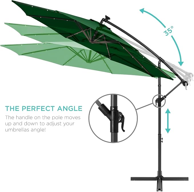 Best Choice Products 10ft Solar LED Offset Cantilever Hanging Market Patio - Image 4
