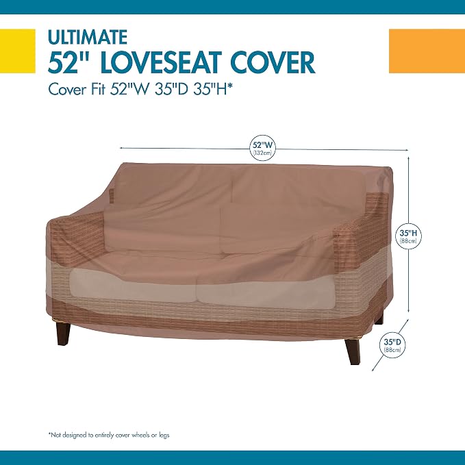 DUCKCOVERS ULV543735 Ultimate 54 in. W Patio Loveseat Cover, x 37" D x 35" H - Image 3