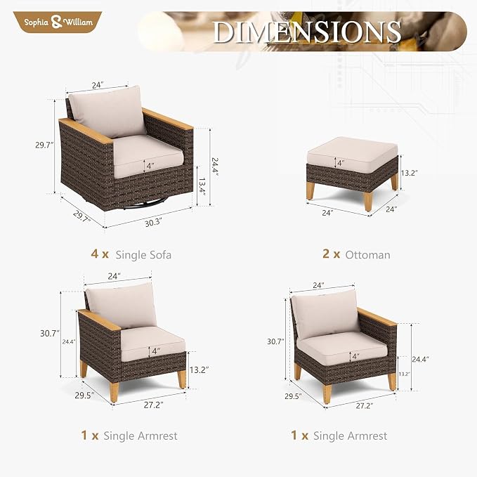 Sophia & William Patio Furniture Set - Image 7