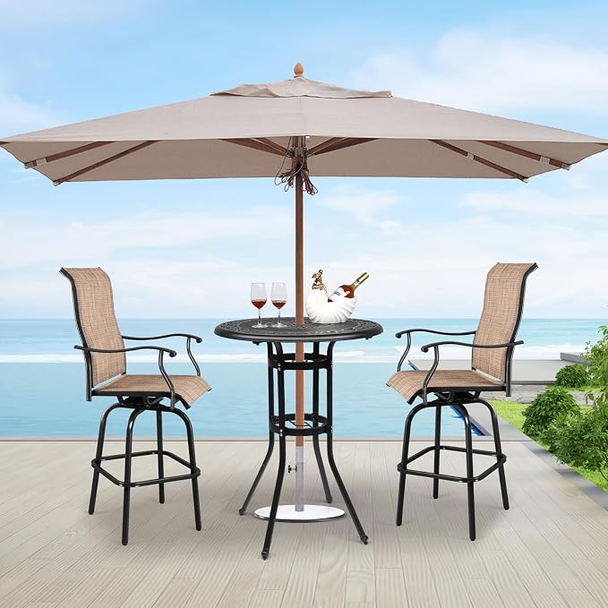 VINGLI Cast Aluminum Bar Height Patio Table - Image 2