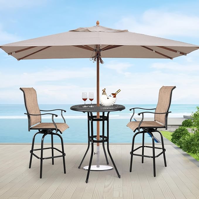 VINGLI 32"" Outdoor Bar Table, Patio Bar Height Table - Image 2