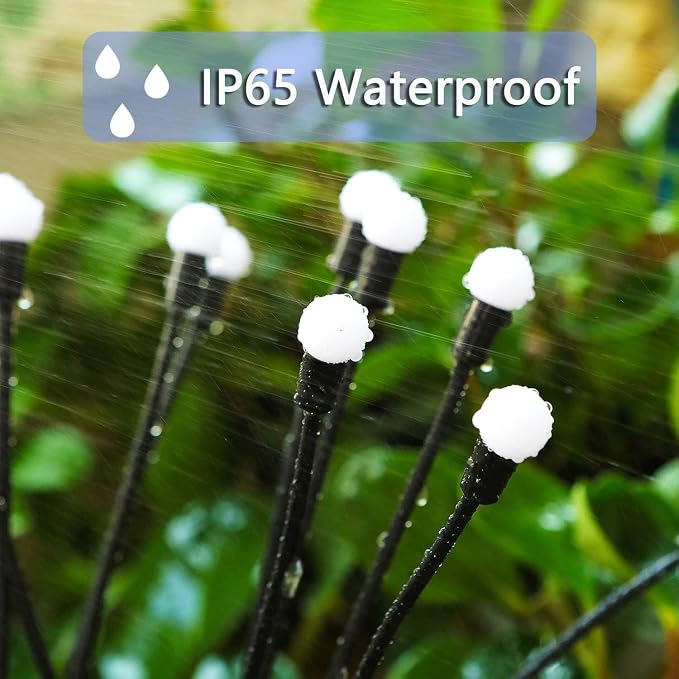 Solar Garden Lights Outdoor, 10 Pack 60 LED Solar Firefly Lights, Swaying - Image 4
