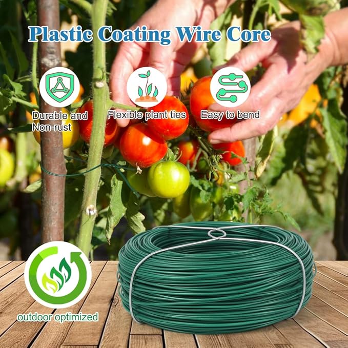 328 Feet Plant Twist Tie Plastic Coated Soft Garden Metal Wire 1mm Thin - Image 4