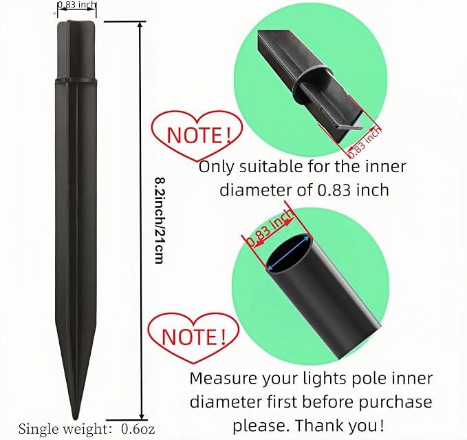 8.25" Reinforced ABS Plastic Solar Ground Spikes - Image 8