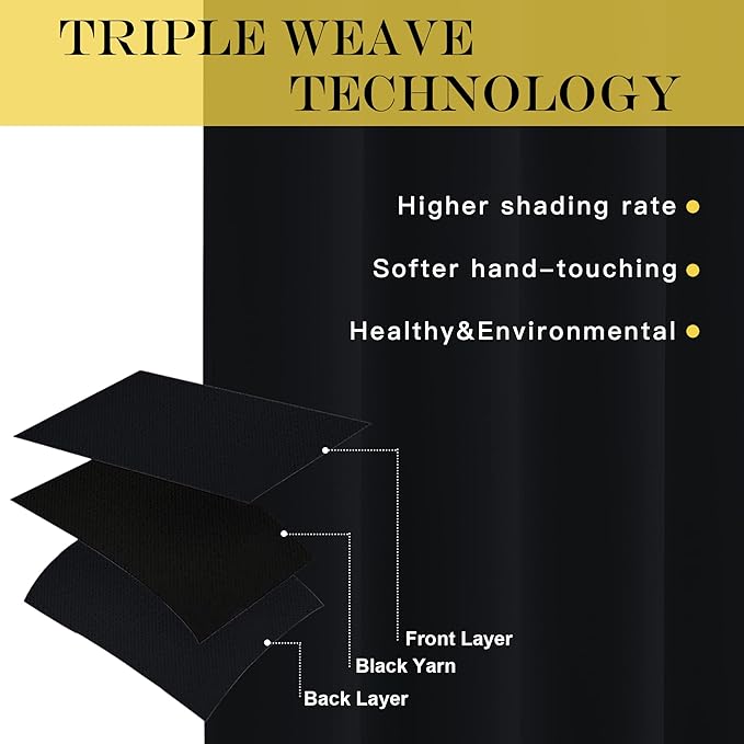 NICETOWN Black Out Curtain for Bedroom 102 inches Long, Grommet Thermal - Image 3