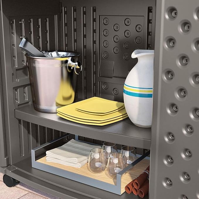 Suncast Patio Plastic Storage and Prep Station - Image 6