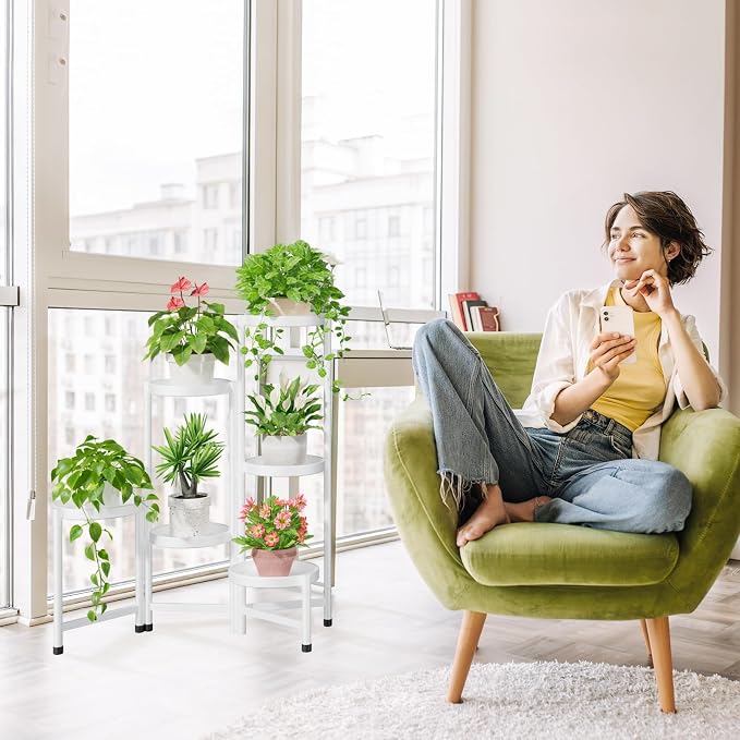 iDavosic.ly Plant Stand Indoor Outdoor, 6 Tier Corner Metal Flower Display - Image 6