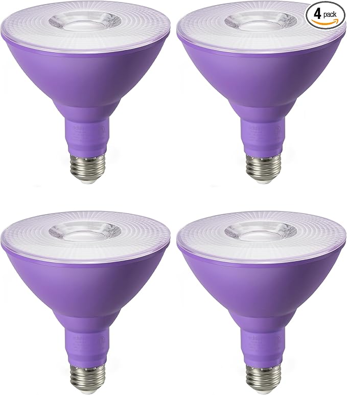 EDISHINE Christmas Decorations PAR38 Purple LED Flood Light Bulbs Outdoor by EDISHINE