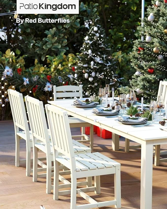 5-Piece White Outdoor Dining Set - Image 9