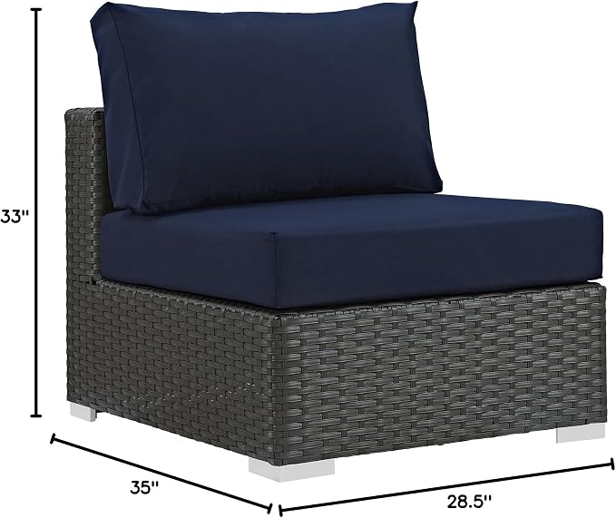 Modway EEI-1854-CHC-NAV Sojourn Wicker Rattan Outdoor Patio Coffee Table - Image 2