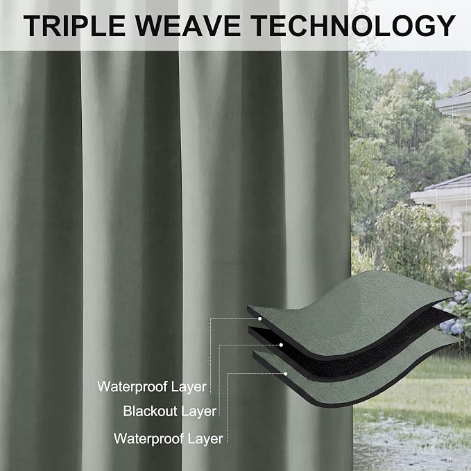 RYB HOME Extra Wide Outdoor Curtains - Image 6