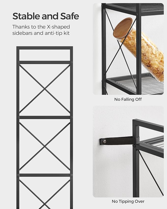 SONGMICS 4-Tier Metal Storage Rack, Shelving Unit - Image 4
