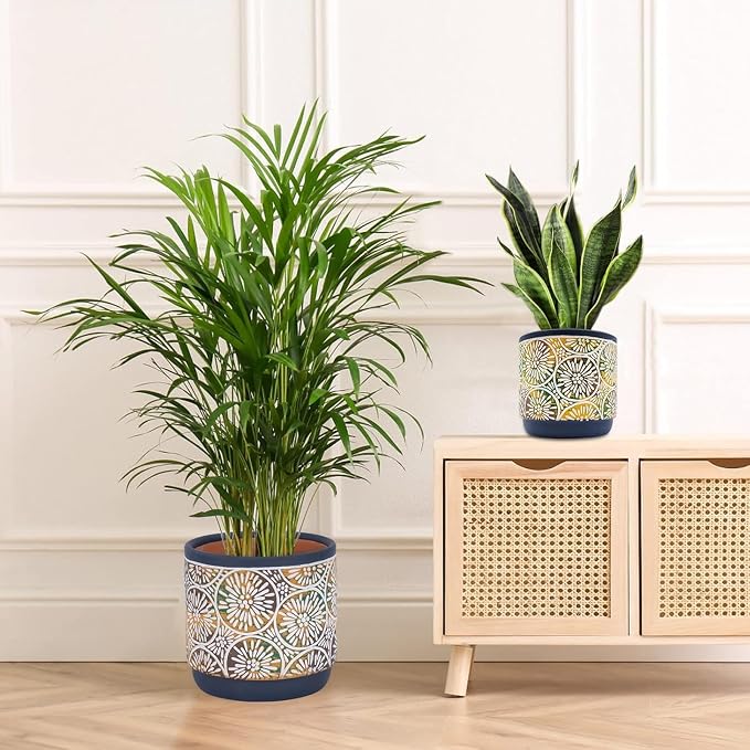 DeeCoo 3 Piece Ceramic Plant pots Indoor Pots Set - Image 5