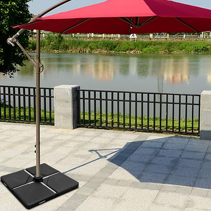Tangkula 4PCS Patio Cantilever Offset Umbrella Base Weight Stand, 238lbs Square - Image 2