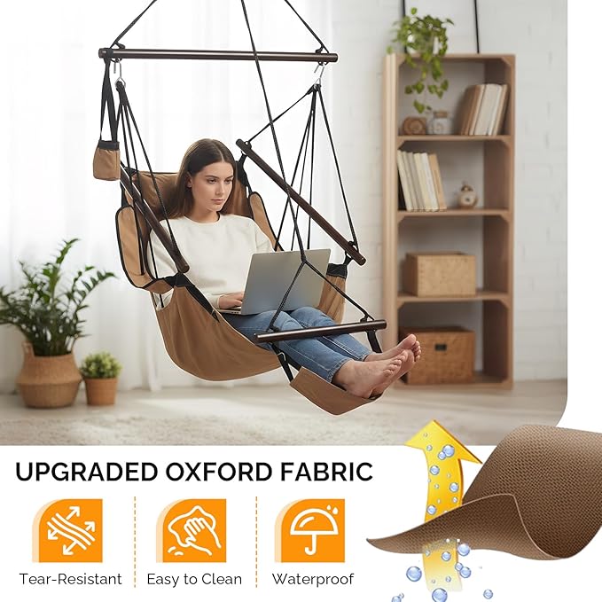 ONCLOUD Upgraded Unique Hammock Hanging Sky Chair, Air Deluxe Swing Seat - Image 4