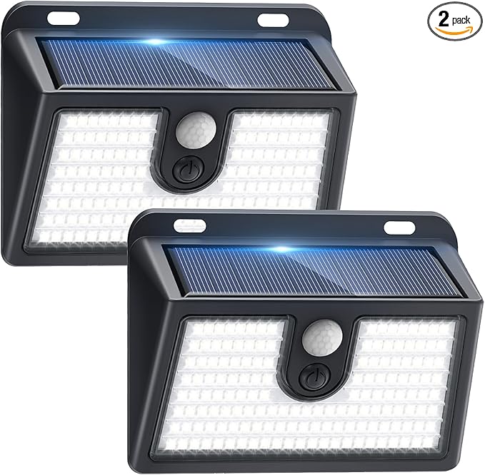 Solar Motion Sensor Outdoor Lights, Super Bright Solar Lights Outdoor Waterproof by Claoner