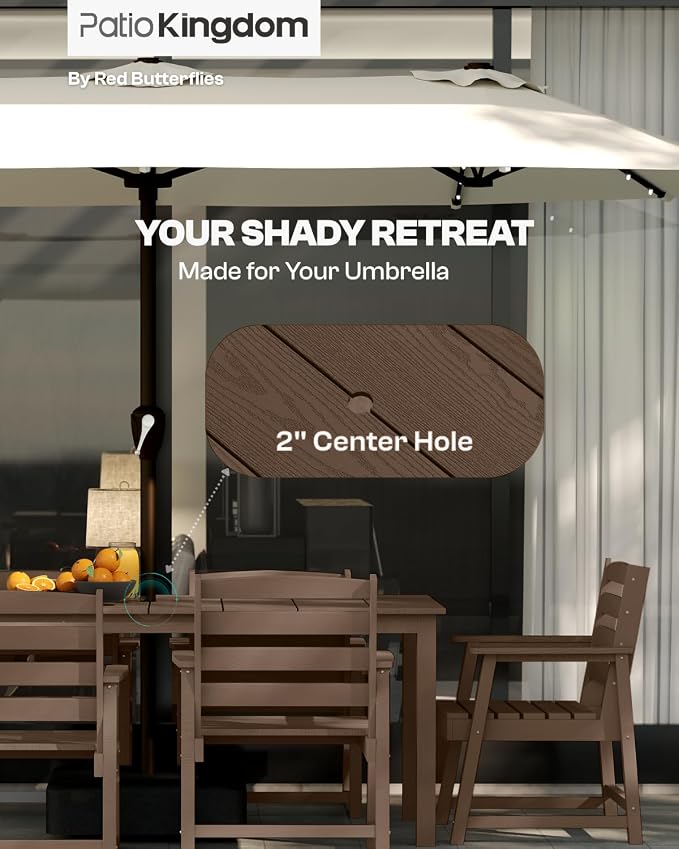 9-Piece Brown Outdoor Dining Set - Image 2