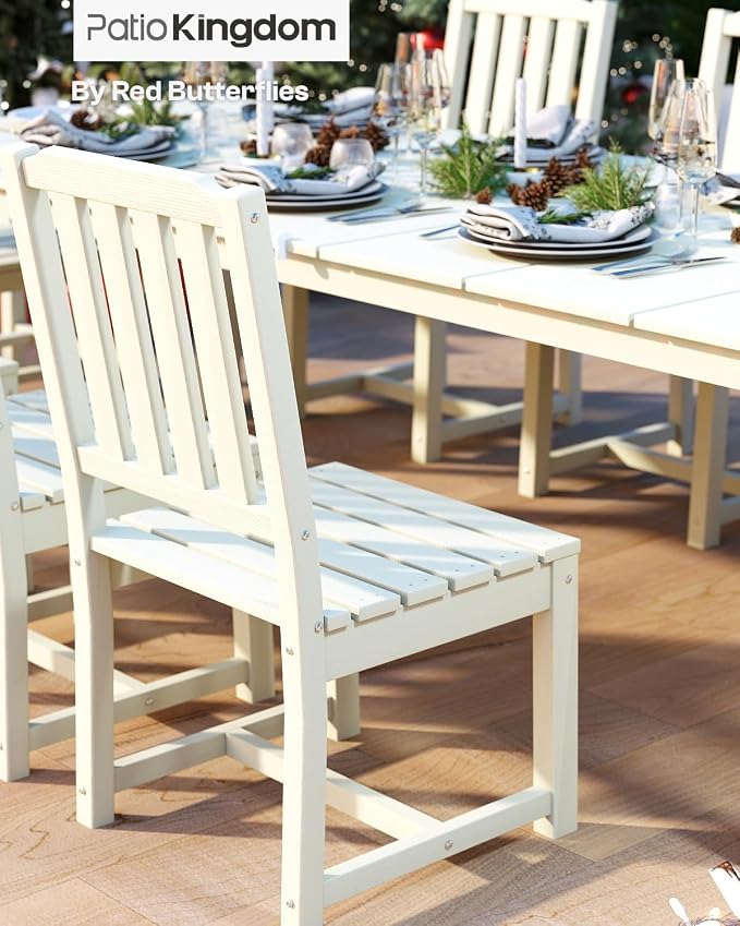 White 9-Piece Outdoor Dining Set - Image 8