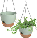 Hanging Planters for Indoor Outdoor Plants, 2 Pack Self Watering Hanging Pot by Vanslogreen