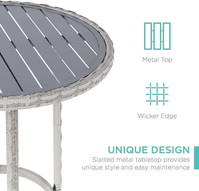 Best Choice Products 3-Piece Patio Bar Table Set, Outdoor Wicker Bar Height - Image 4