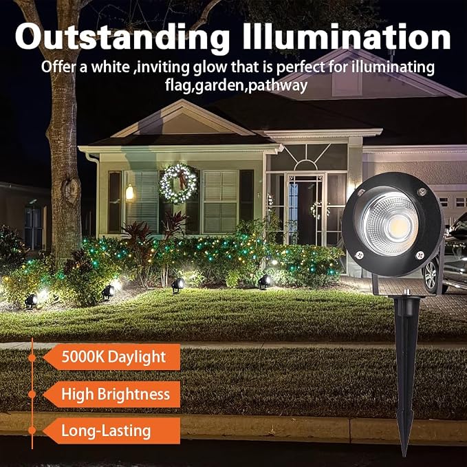 EAGLOD 20W Led 12V AC/DC Flag Spotlights Outdoor Landscape Lights, Low Voltage - Image 4
