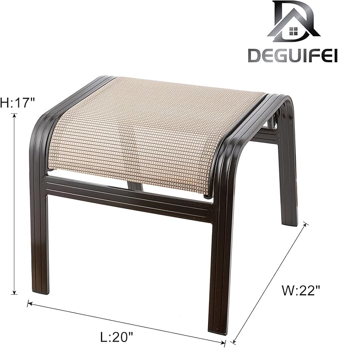 Outdoor Patio Footstools Aluminum Outdoor Ottomans Footrest Small Seating - Image 3