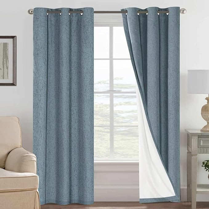 H.VERSAILTEX Primitive Linen Curtains 100% Blackout Curtain Drapes Burlap by HVERSAILTEX
