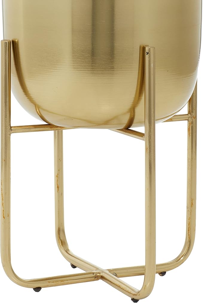 Deco 79 Metal Indoor Outdoor Planter Brushed Dome Large Planter Pot - Image 4