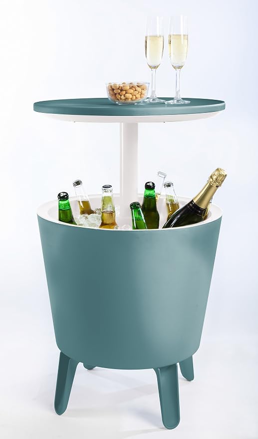 Keter Modern Cool Bar Outdoor Patio Furniture and Hot Tub Side Table - Image 9