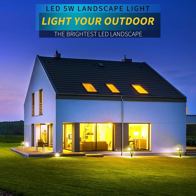LED Landscape Lights, 5W 120V AC Outdoor Pathway Garden Yard Spotlight - Image 6