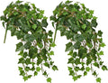 Hollyone 2pcs Artificial Hanging Plants 24" Fake Ivy Vine Faux Ivy Leaves by Hollyone