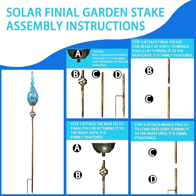 Solar Garden Lights Outdoor, Decorative LED Flame Garden Stakes, Hand Blown - Image 8