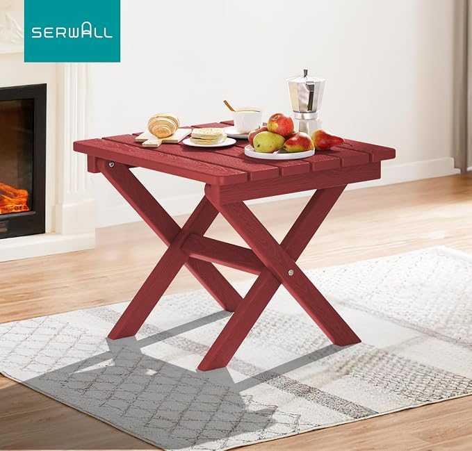 SERWALL Folding Outdoor Side Table Set of 6, Adirondack End Table - Image 8