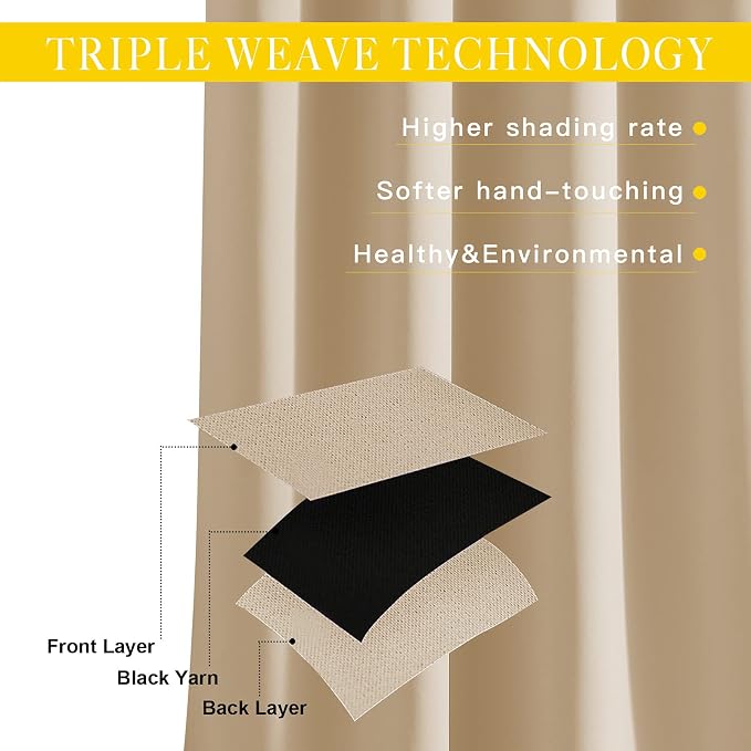 NICETOWN Blackout Living Room Curtain 118 inch Length, Grommet Thermal Curtain - Image 4