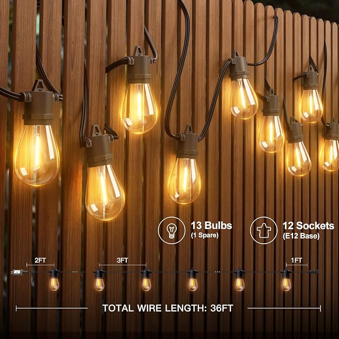 addlon 36FT LED Outdoor String Lights - Image 7
