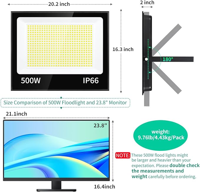 500W LED Flood Light Outdoor - Image 2