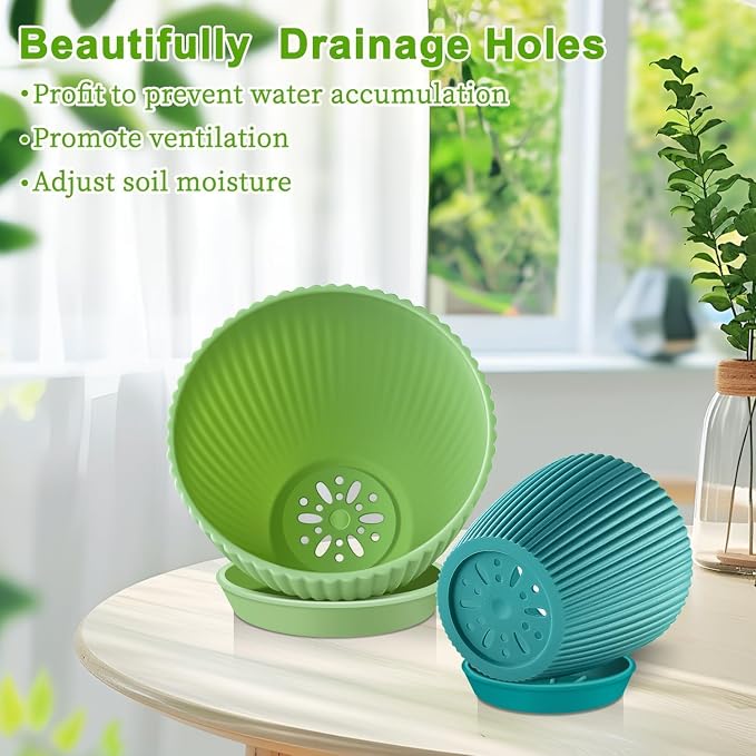 SupKing Plant Pots 5/4/3.5 Inch Set of 3, Small Mini Cute Plastic Flower Pots - Image 3